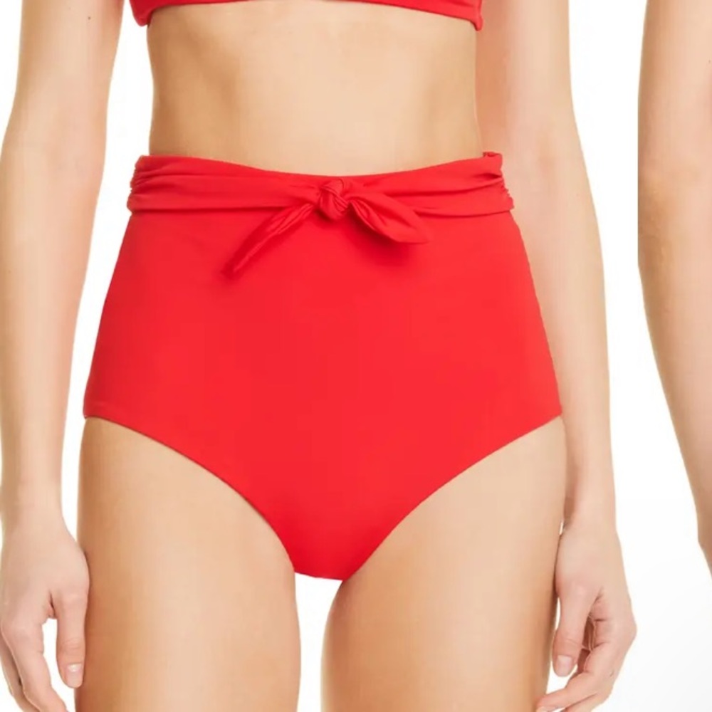 Mara Hoffman Jay High Waist Bikini Bottoms red coat Large